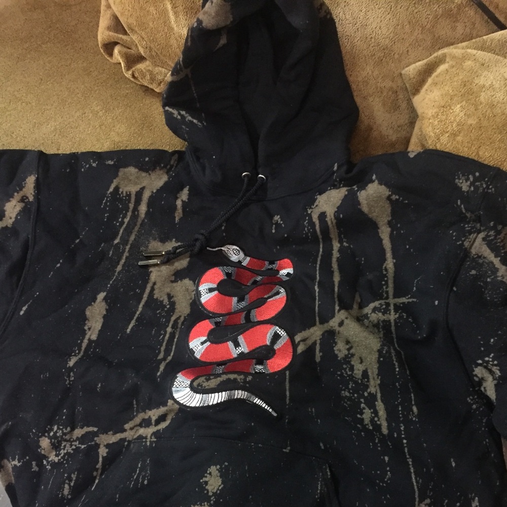 Custom Hoodie Sweater. Snake patch. New condition